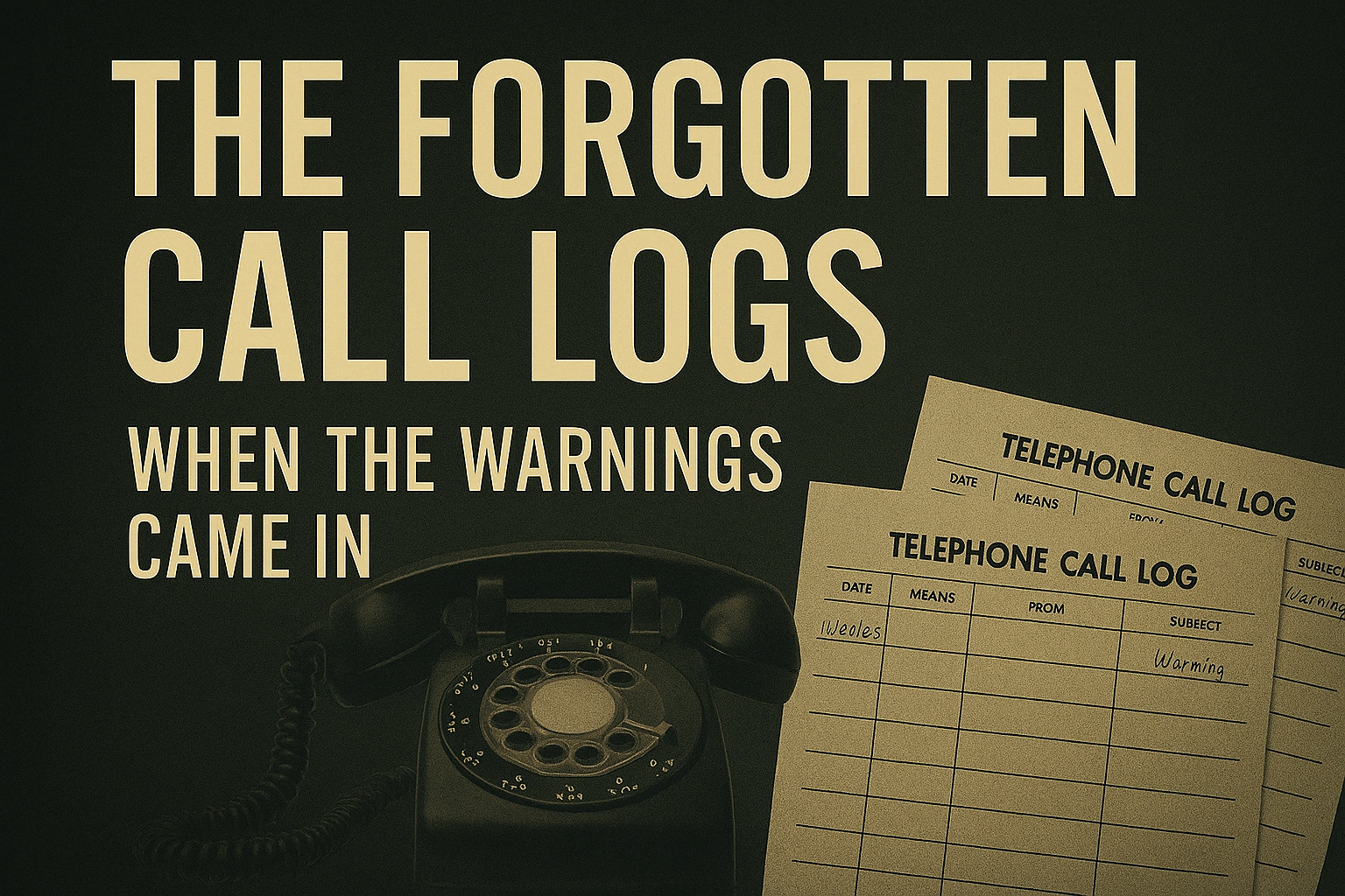 The Forgotten Call Logs: When the Warnings Came In